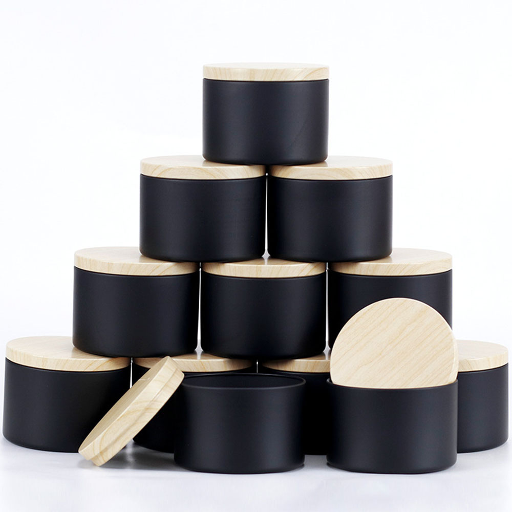 Candle Making Supplies Jars - 24pcs 4oz Black Candle Jars ,Round