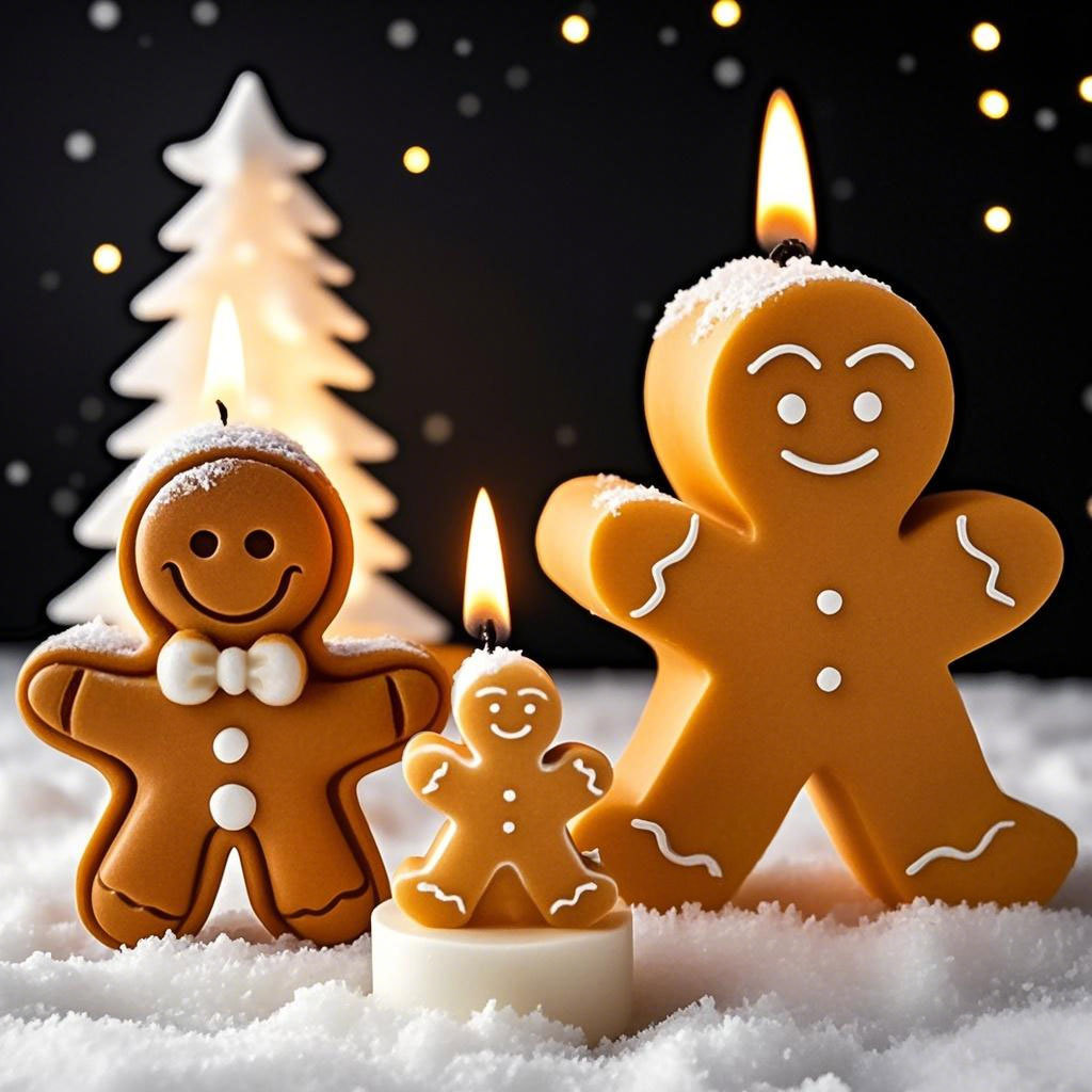 Candle Supplies Shop - DIY Cartoon Gingerbread Man Silicone Candle