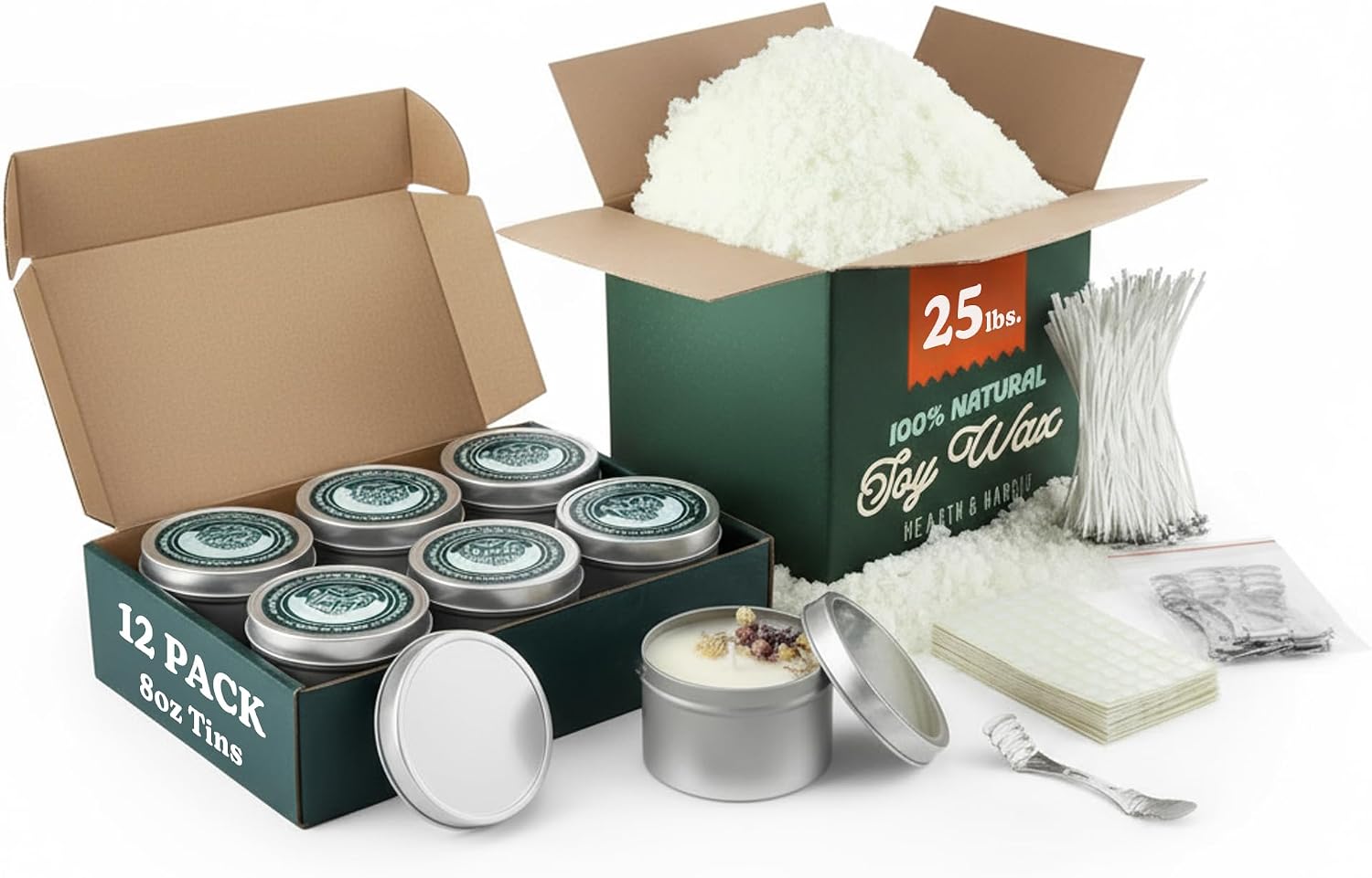 25 lbs. Soy Candle Wax with Su - Candle Making Supplies Jars ulasan dan harga