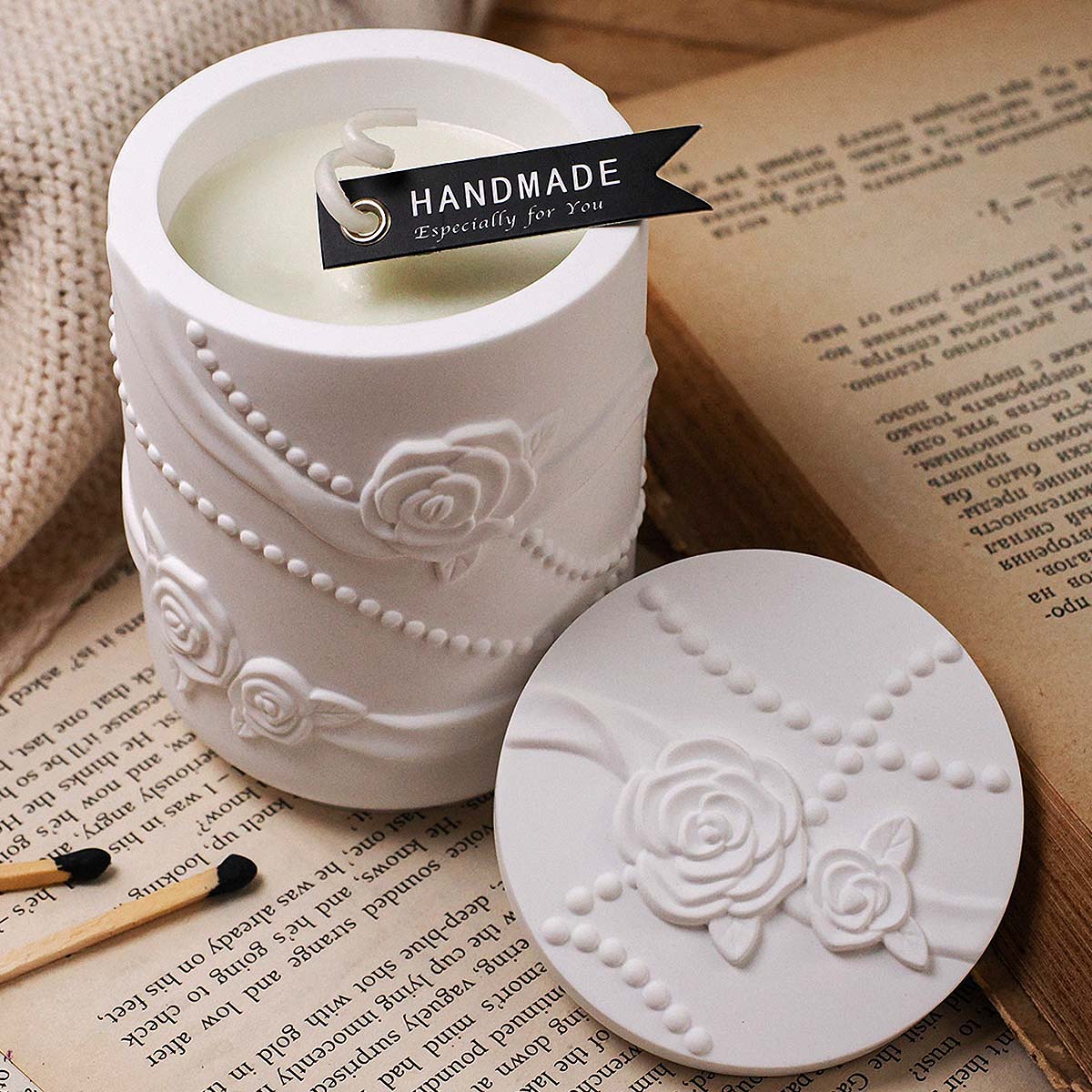 Concrete Flower Shape Candle J - Candle Making Supplies Jars ulasan dan harga