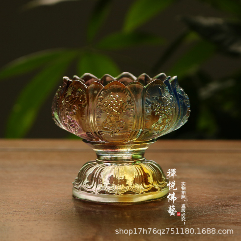 Glass Wealth Lotus Eight Auspi - Candle Oil Supplies ulasan dan harga