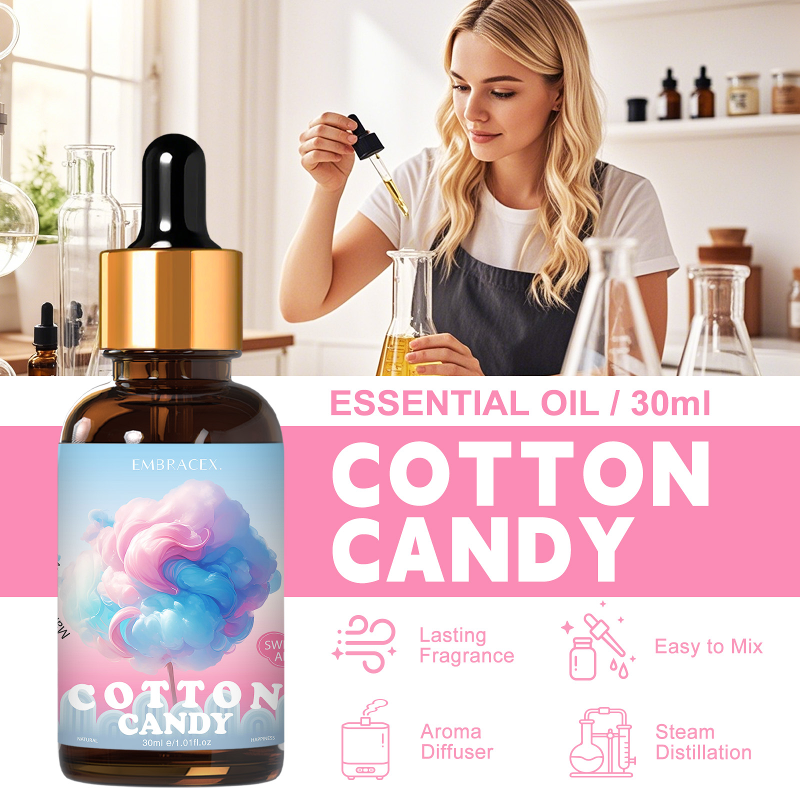 30ml Cotton Candy Essential Oi - Candle Oil Supplies ulasan dan harga
