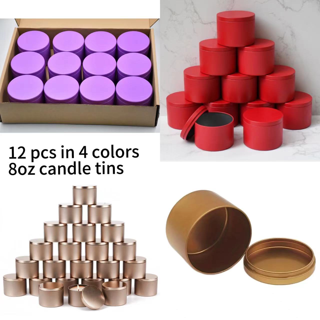 12pcs 4oz Metal Candle Tins wi - Candle Making Supplies Jars ulasan dan harga