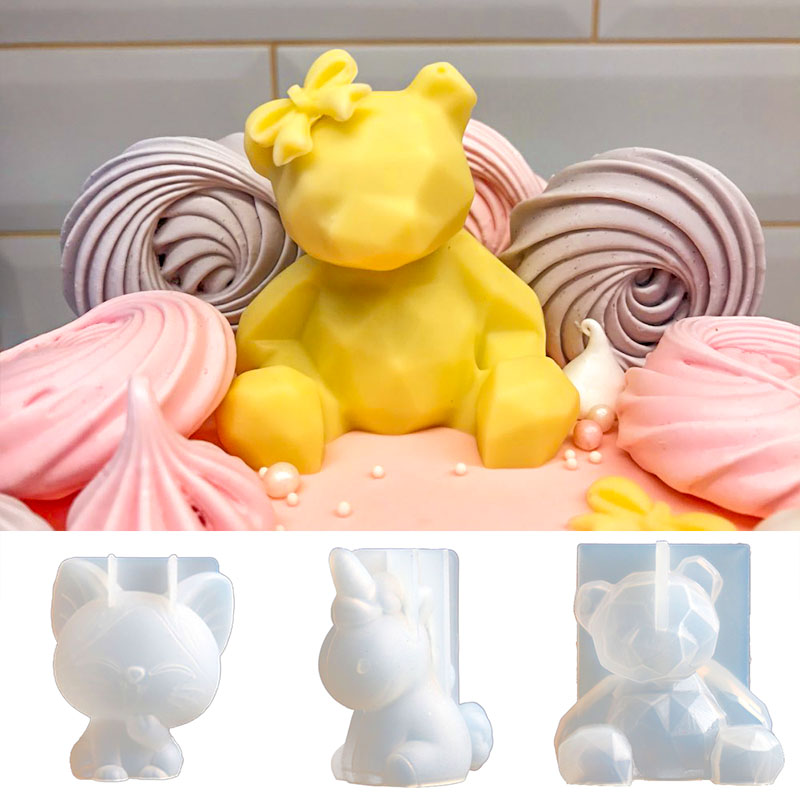 3D Stereo Bear Silicone Mold D - Candle Supplies Shop ulasan dan harga