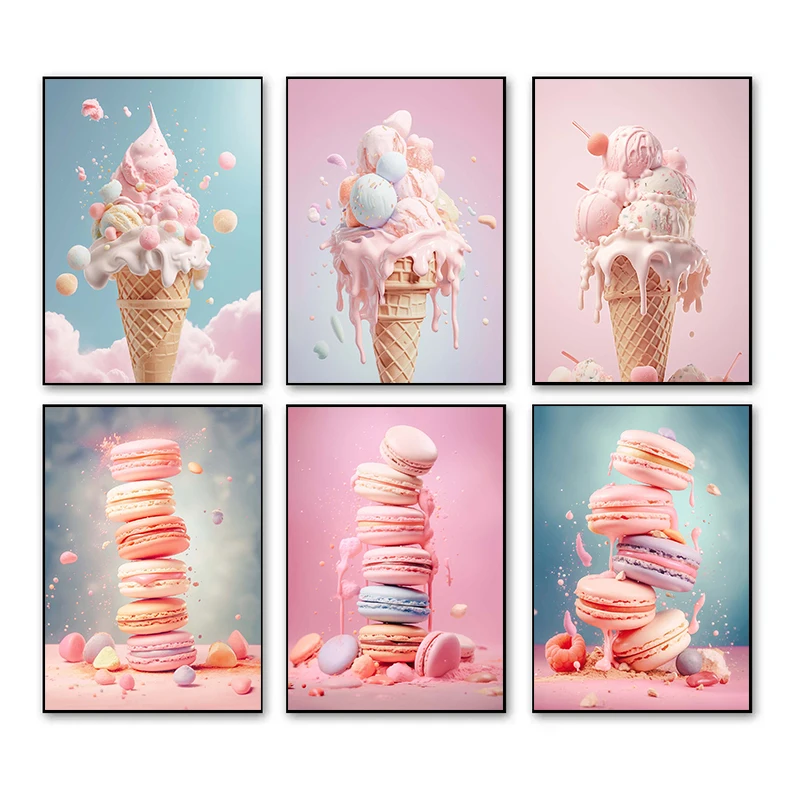 Unframe Pink Food Ice Cream Ma - Candle Shop ulasan dan harga