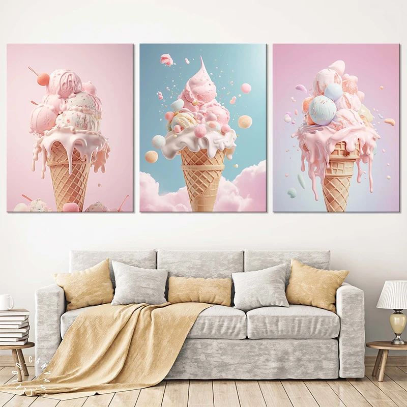 Unframe Pink Food Ice Cream Ma - Candle Shop ulasan dan harga