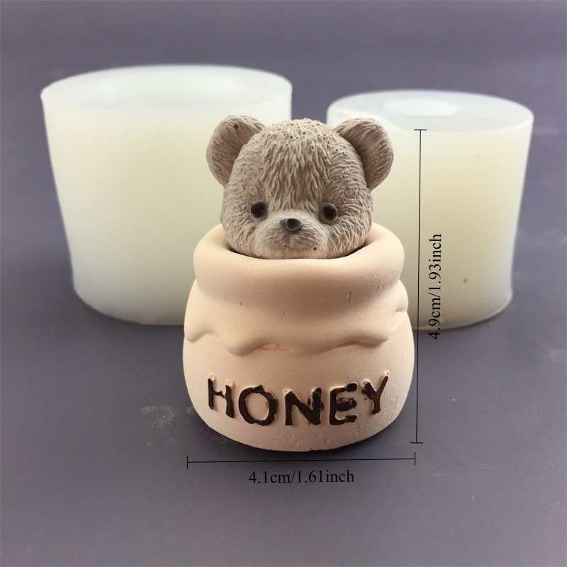 Cute Bear Honey Jar Silicone C - Candle Supplies Shop ulasan dan harga